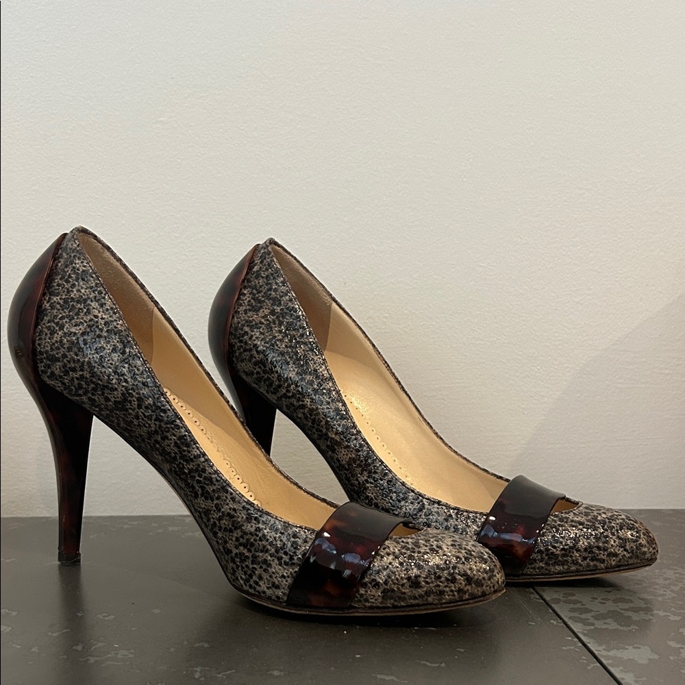 Oscar De La Renta Leopard Print Heels